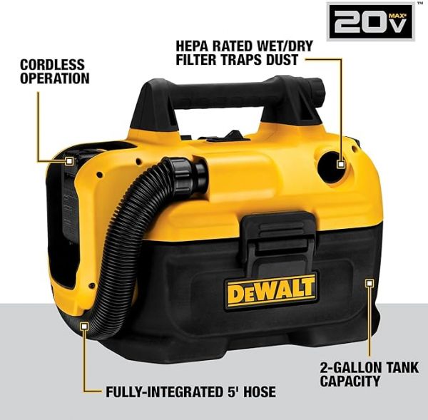 DEWALT 20V MAX Cordless Wet-Dry Vacuum, Tool Only (DCV580H)