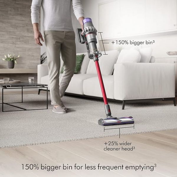 Dyson Outsize Cordless Vacuum Cleaner, Nickel/Red, Extra Large